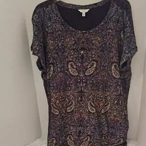 Lucky Brand Multicolor Paisley Blouse